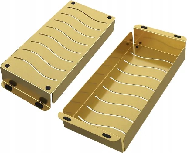 Acél Betét Mosogató Kosár Arany Univerzális Csepegtető 42x18 cm