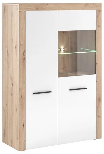 2 Ajtós Szekrény Tölgy/Fehér Színben GAMA 100 cm