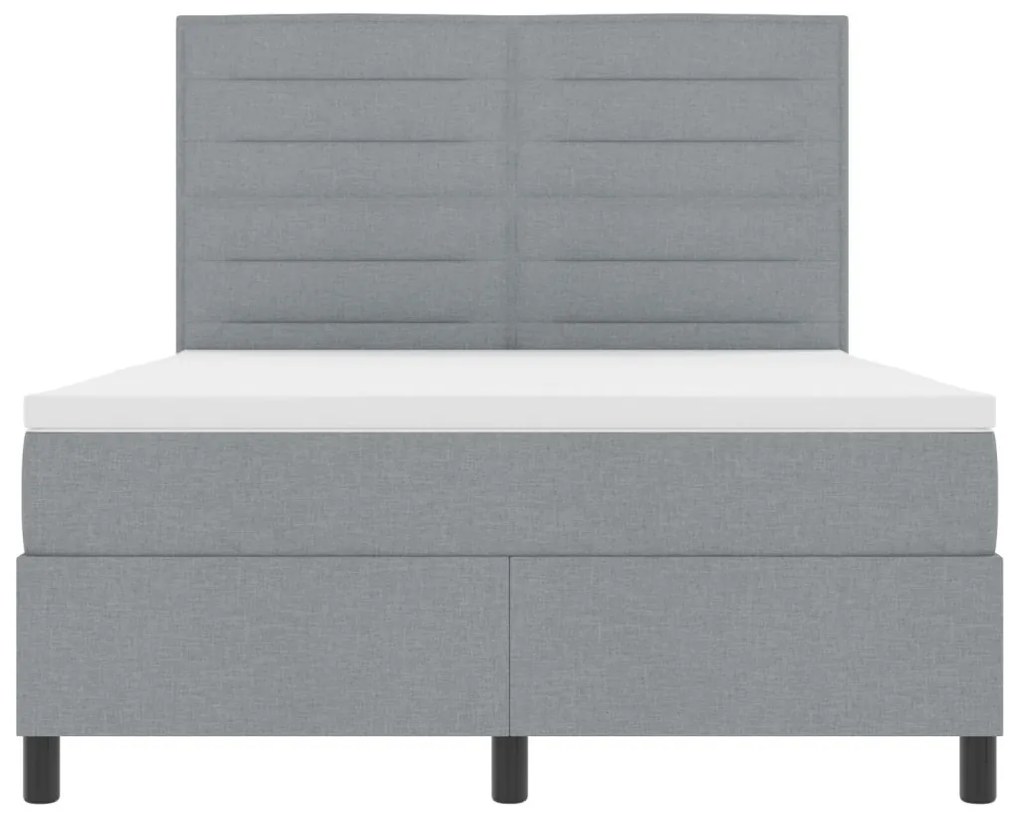 Box Spring Ágy Ágyneművel Világosszürke 160x200 cm Szövet