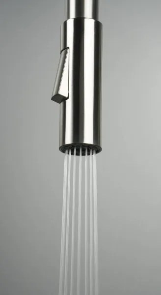 Luno mosogató csaptelep flexibilis kifolyóval, szürke, szálcsiszolt acél