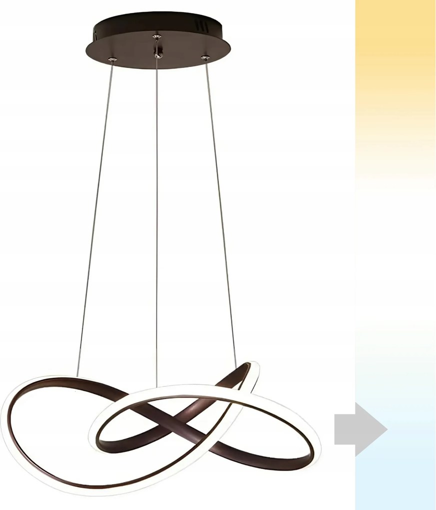 Led Lámpa Nappaliba Függesztett Modern Fekete Csillár Fehér Hideg Fény