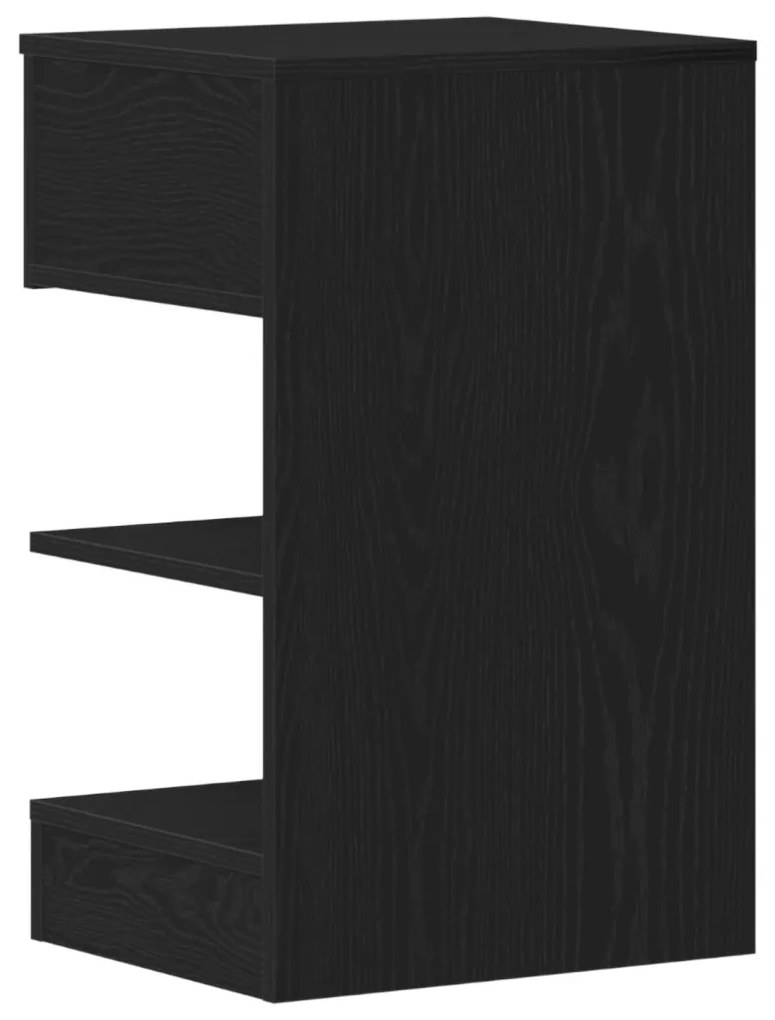 Éjjeli asztal 2 db Fekete Tölgy 40x35x65 cm Mérnöki Fa