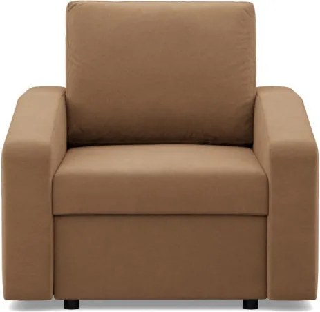 Zeus fotel, döntött kartámasz, szövet anyag, hab töltet, barna