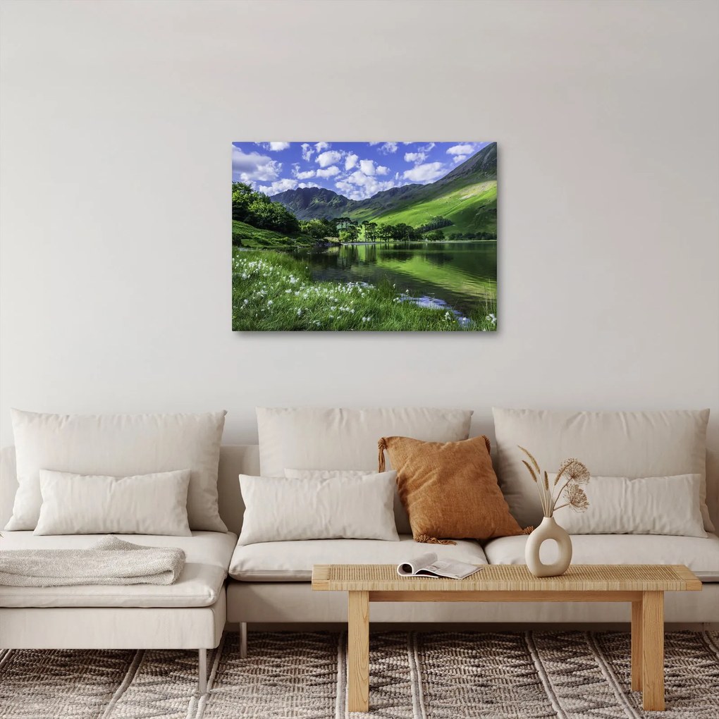 Kép - Tájkép egy tóval (70x50 cm)