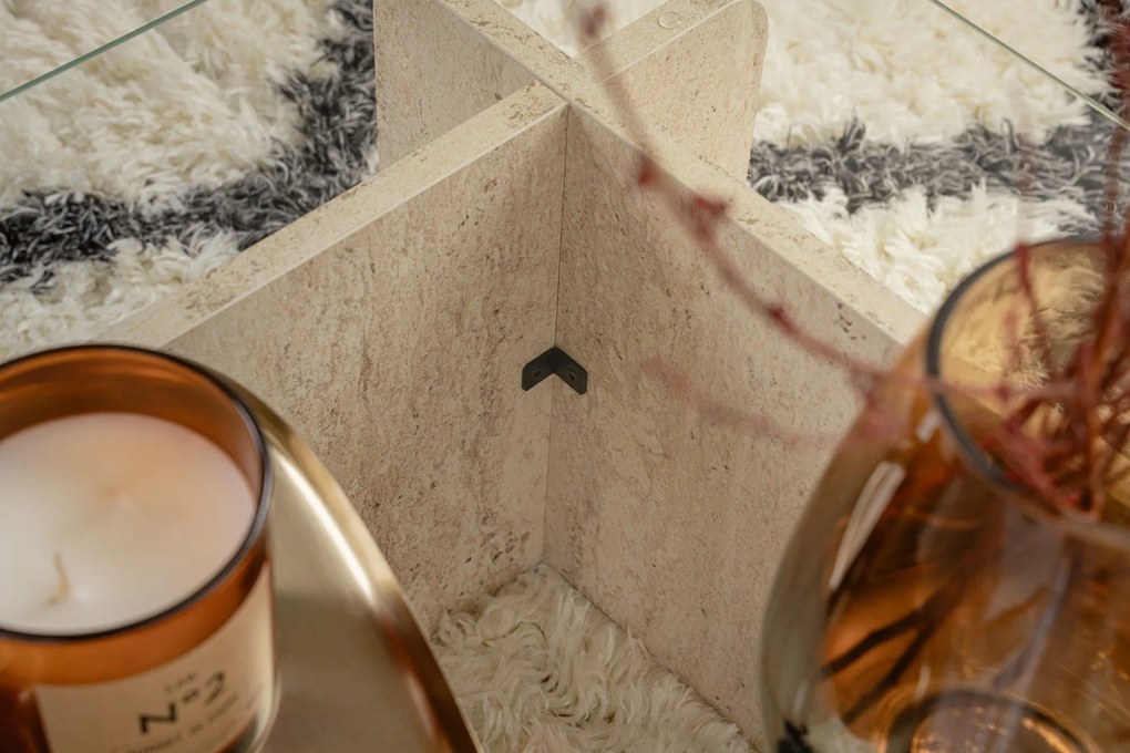Dohányzóasztal Flavio - Travertine