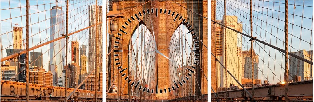 Kép - Brooklyn híd (órával) (90x30 cm)