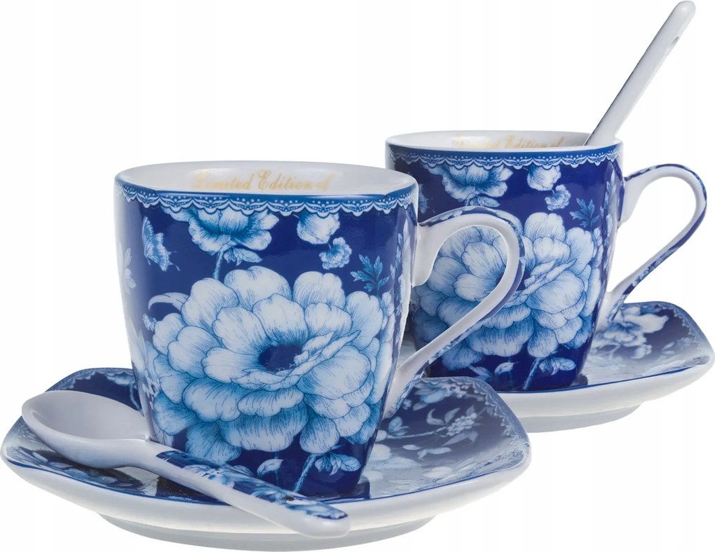 Egyedi porcelán szett Queen Isabell 2 csésze teáskanál csészealj