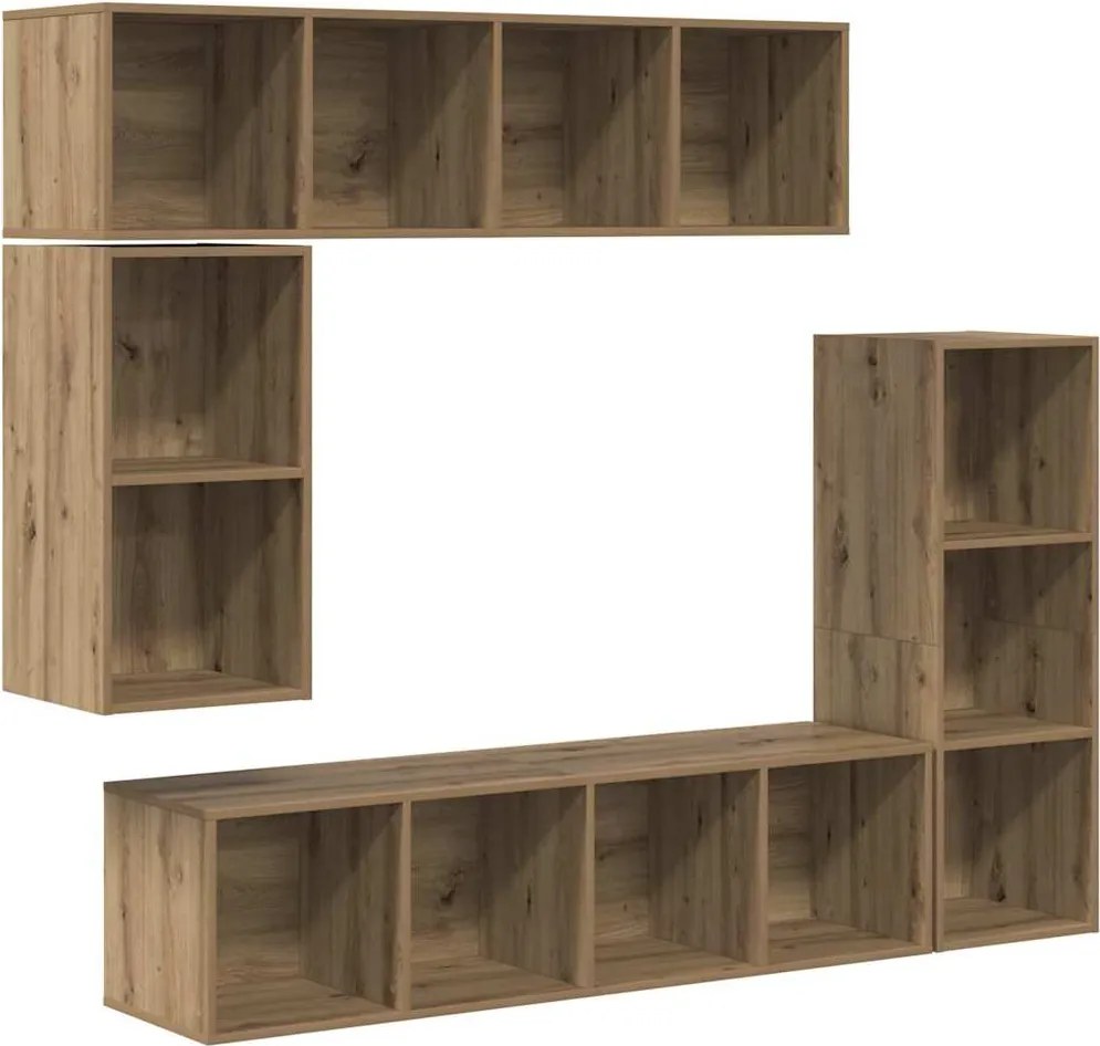 vidaXL TV szekrény garnitúra 4 pcs Artisan tölgy Faanyag