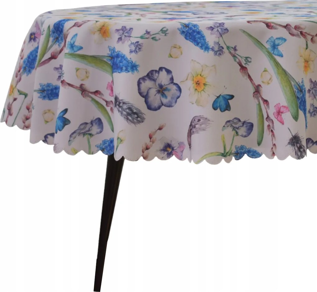 Abrosz Foltálló Ovális 110X320 CM Fehér Árvácska Zafír Tavasz Ovális