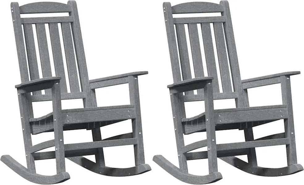 vidaXL Hintaszék 2 pcs Világosszürke 92 x 70 x 108 cm Polietilén