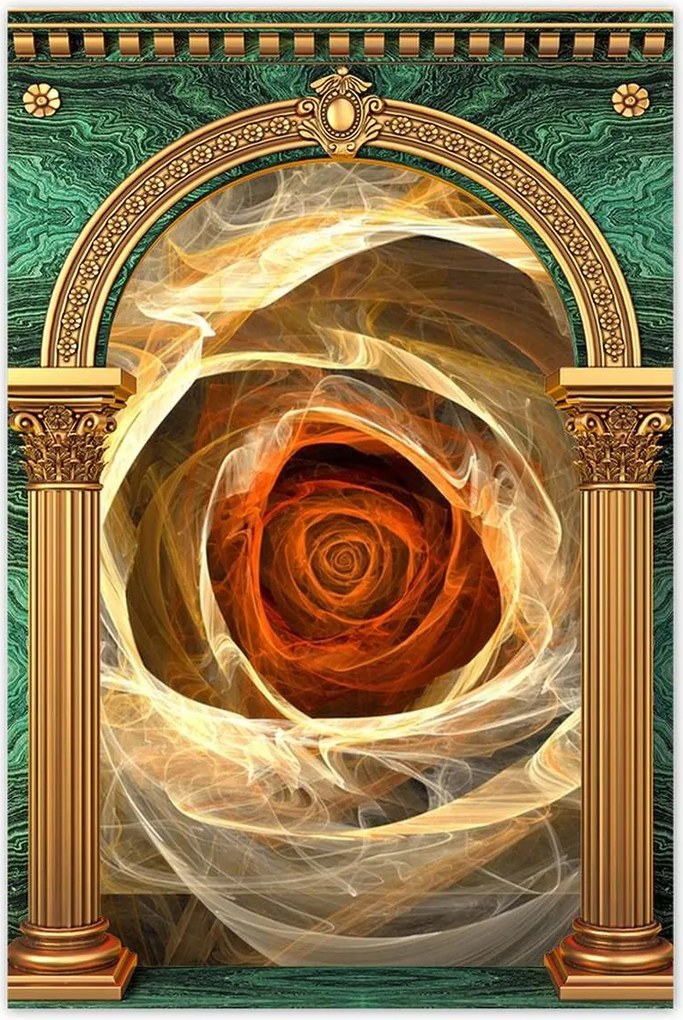 Poszterek 80x120 Fraktál rózsa