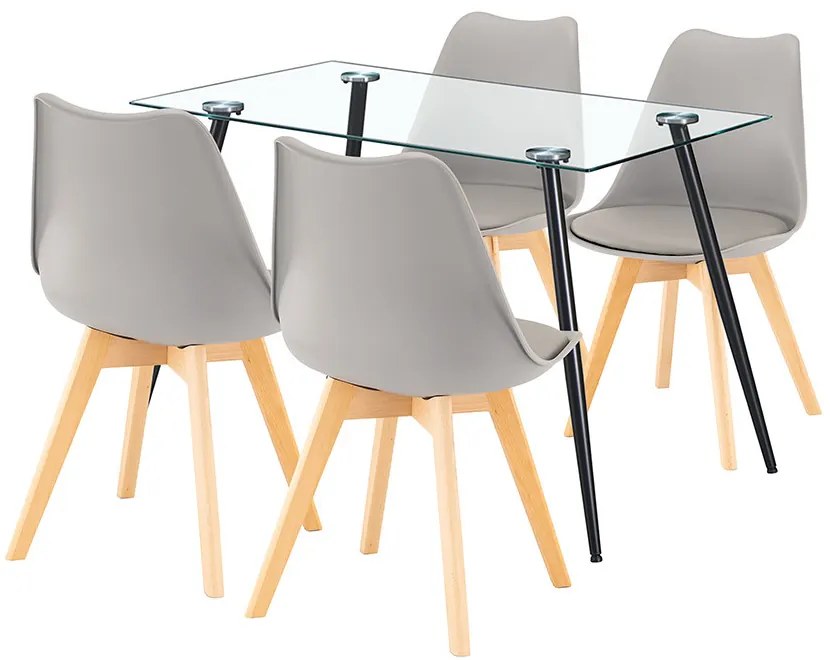 Milo 4+1 étkező garnitúra fekete-szürke