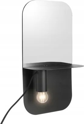 Fali lámpa fali lámpa fekete tükörrel és polccal loft fürdőszobába Plate XX