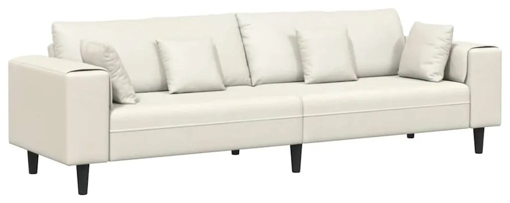 Bársony Kanapé párnával Krém 208 cm Bársony