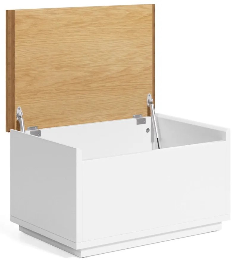 Natúr színű tárolóláda tölgyfa dekorral 60x35 cm Abilen – Kave Home