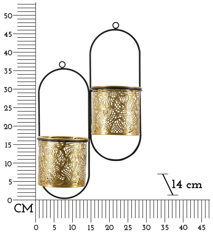 Fém fali függő virágcserép tartó ø 14 cm (magasság 48 cm) Double Hong – Mauro Ferretti