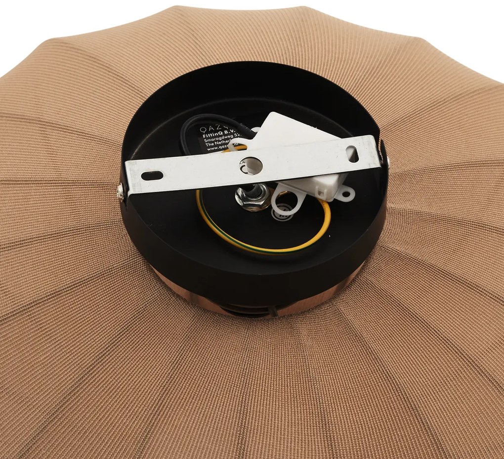 Japandi mennyezeti lámpa barna színben, szövetbúrával - Bida