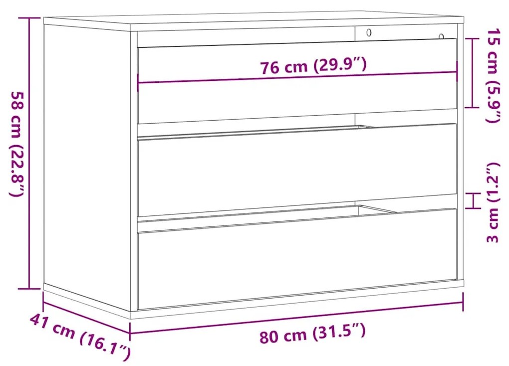 fekete szerelt fa fiókos sarokszekrény 80 x 41 x 58 cm