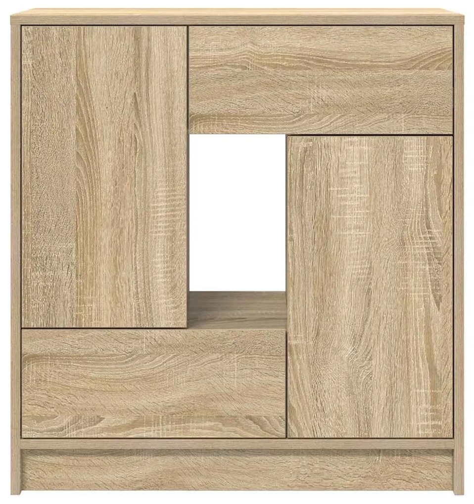 sonoma tölgy komód fiókokkal és ajtókkal 70,5x34x74,5 cm
