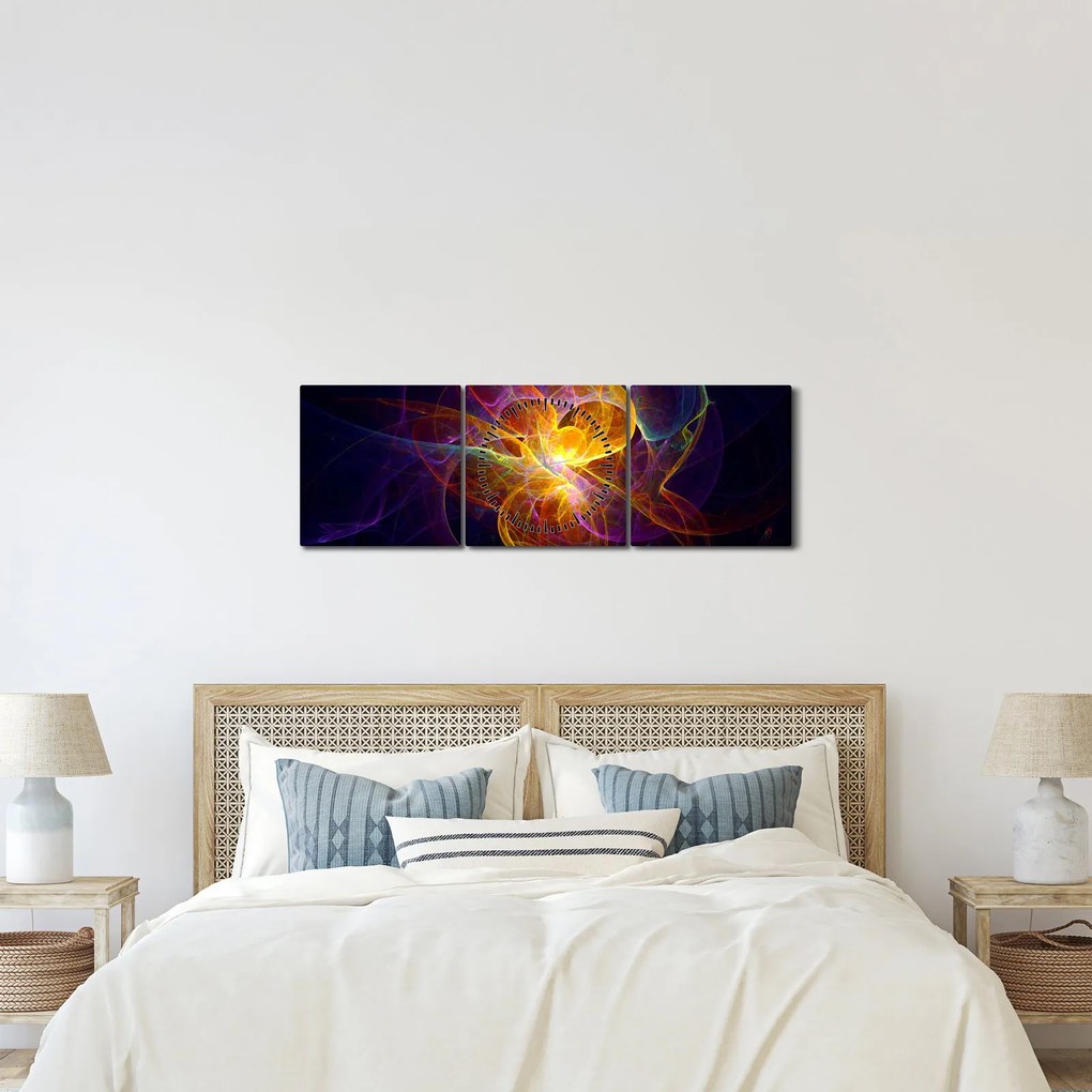 Absztrakt kép (órával) (90x30 cm)