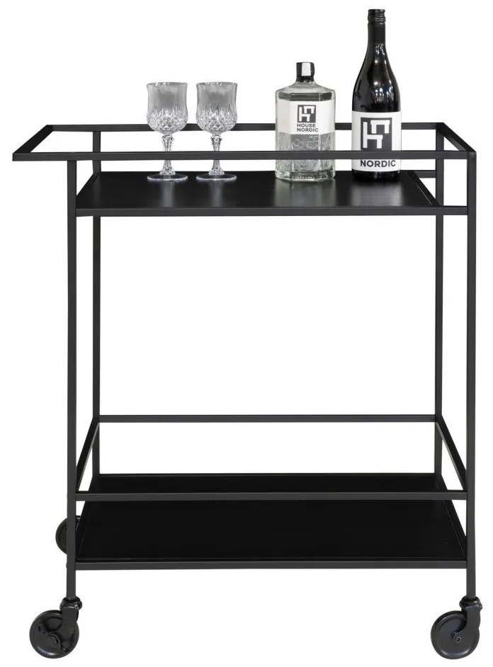 Vita zsúrkocsi, 2 polc, fekete, fekete váz 68x40x79 cm