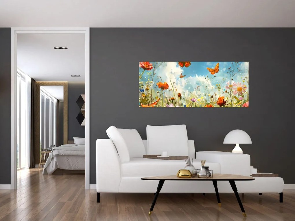 Kép - Pillangók a nyári réten (120x50 cm)