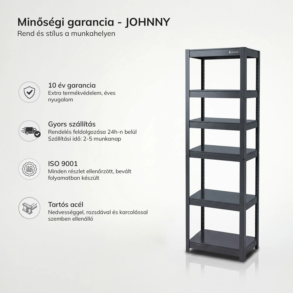 Keskeny fém polc antracit: JOHNNY, 1800 x 450 x 420 mm