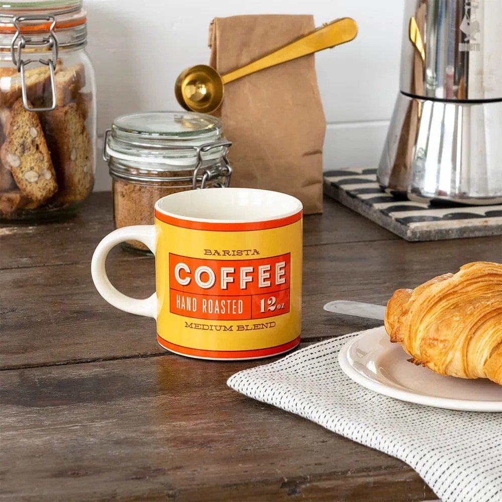 Piros-krémszínű kerámia bögre 350 ml Barista – Rex London