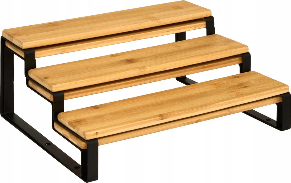 Konyhapult Polc Fém Bambusz Állítható 32-64 CM