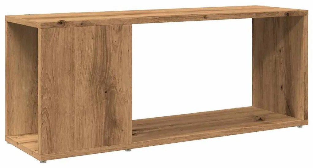 kézműves tölgy színű szerelt fa TV-szekrény 80x24x32 cm