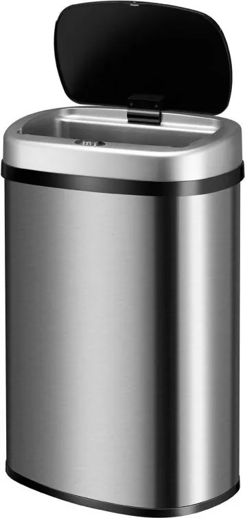 Automatikus érintésmentes hulladékgyűjtő 50 L ezüst