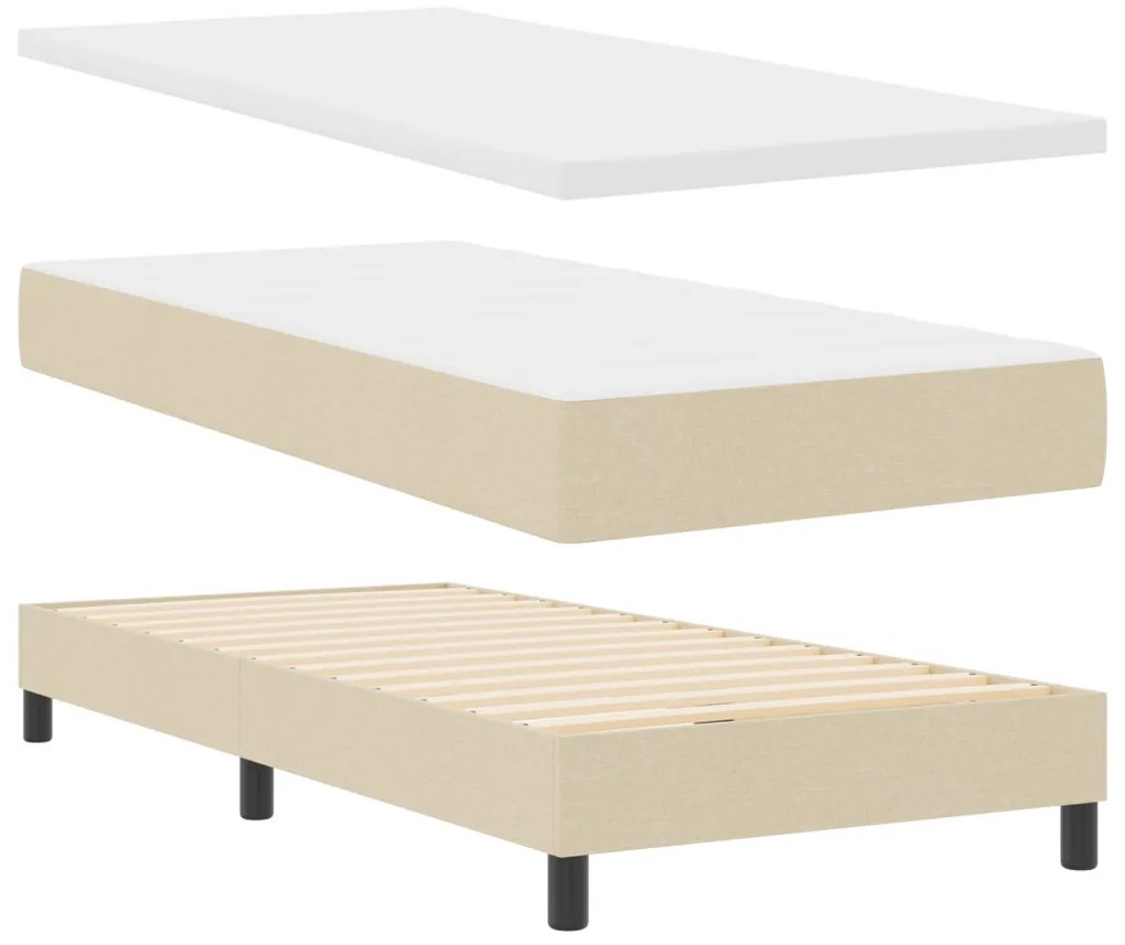 Box Spring Ágy matraccal Bézs 90x200 cm Szövet