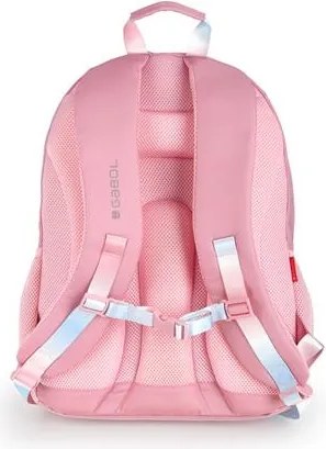 Hátizsák, iskolatáska, cipzáras, GABOL Glam, rózsaszín csillámos (GA237640L)