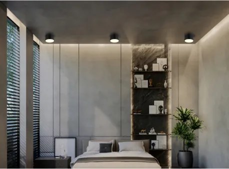 Globo 56964S Mennyezeti lámpa, fém fehér matt, műanyag fekete matt, műanyag fehér, ø: 150mm, M: 75mm, tartozék: LED 12W 230V, 1200lm forrás, 900lm kimenet, 3000K