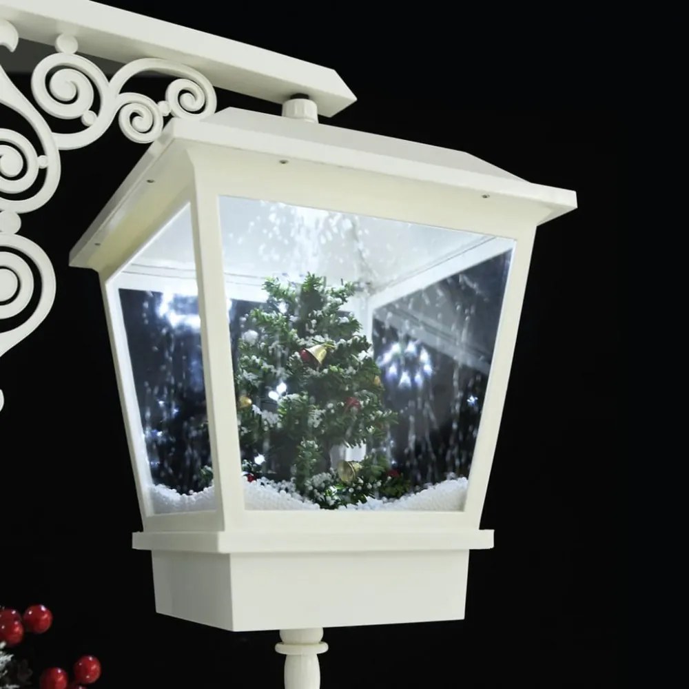 vidaXL piros-fehér PVC karácsonyi utcai lámpa Mikulással 81x40x188 cm
