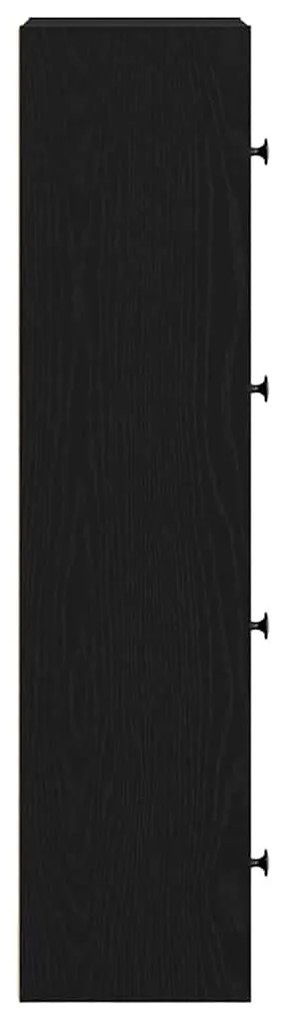 Könyvespolc fekete tölgy 40x24x102 cm gépesített fa