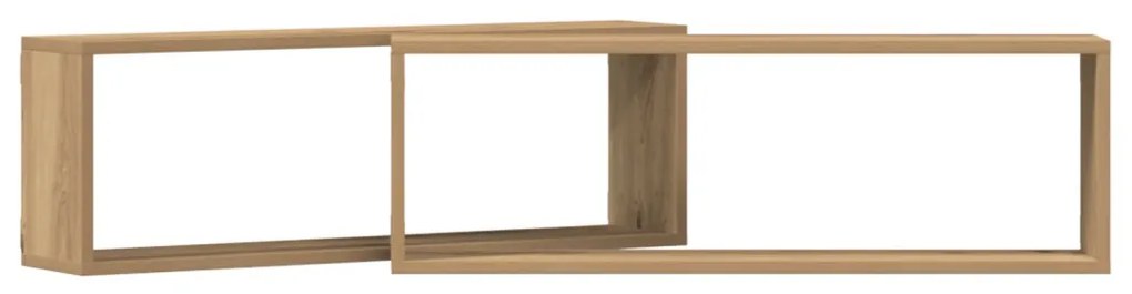 Falipolc 2 db Kézműves tölgy 80x15x26 cm Műanyag