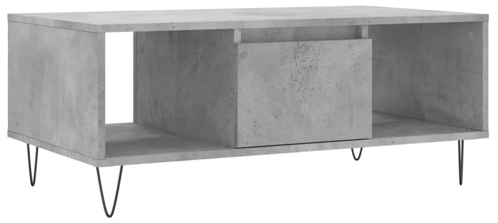 Betonszürke szerelt fa dohányzóasztal 90x50x36,5 cm