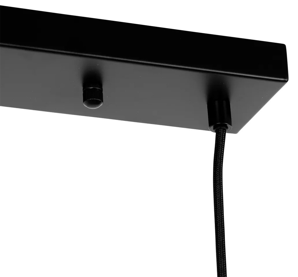 Függőlámpa fekete füstüveggel, ovális, 3-lámpás - Ayesha