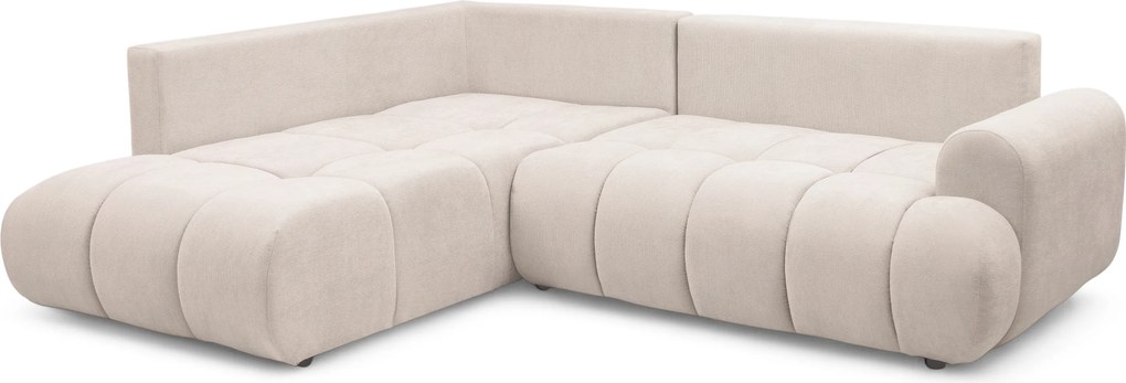 Lutario L bal oldali sarokkanapé ágyneműfunkcióval - bézs Venice 2026 vízlepergető szövet