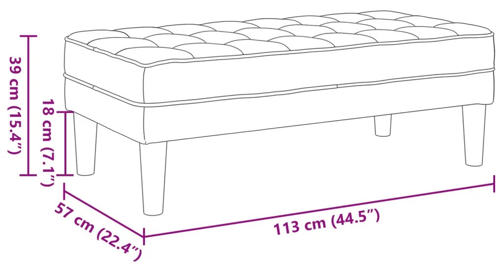 Pad Kék 113x57x39 cm Szövet