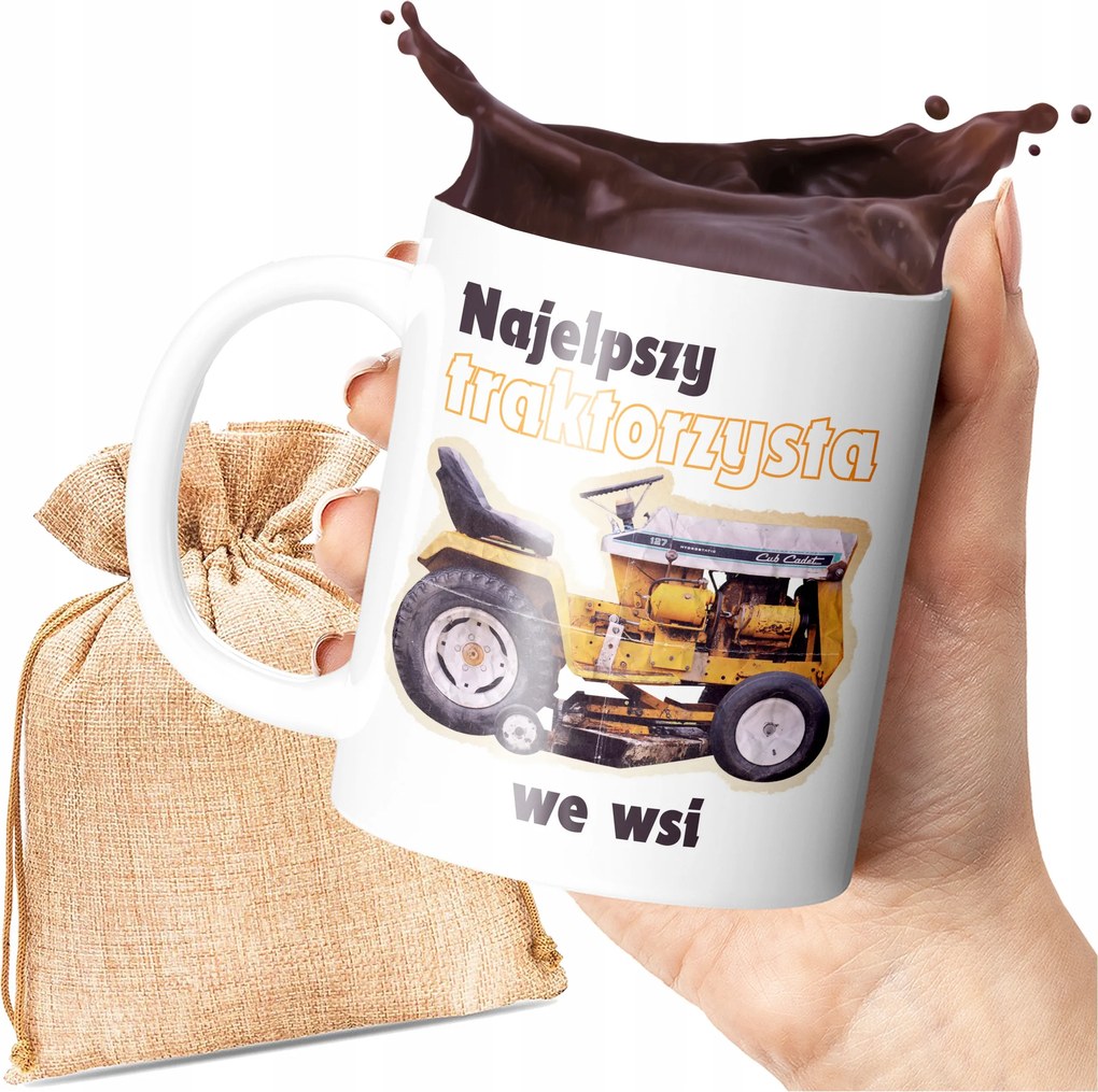 Nyomott Mintás Bögre A Falu Legjobb Traktorosa Farmer 300 ML Ajándék