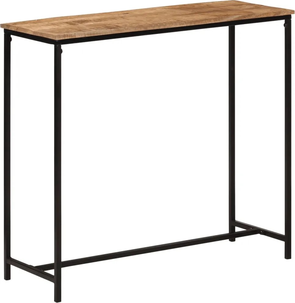 vidaXL tömör mangófa és vas tálalóasztal 80 x 30 x 74 cm