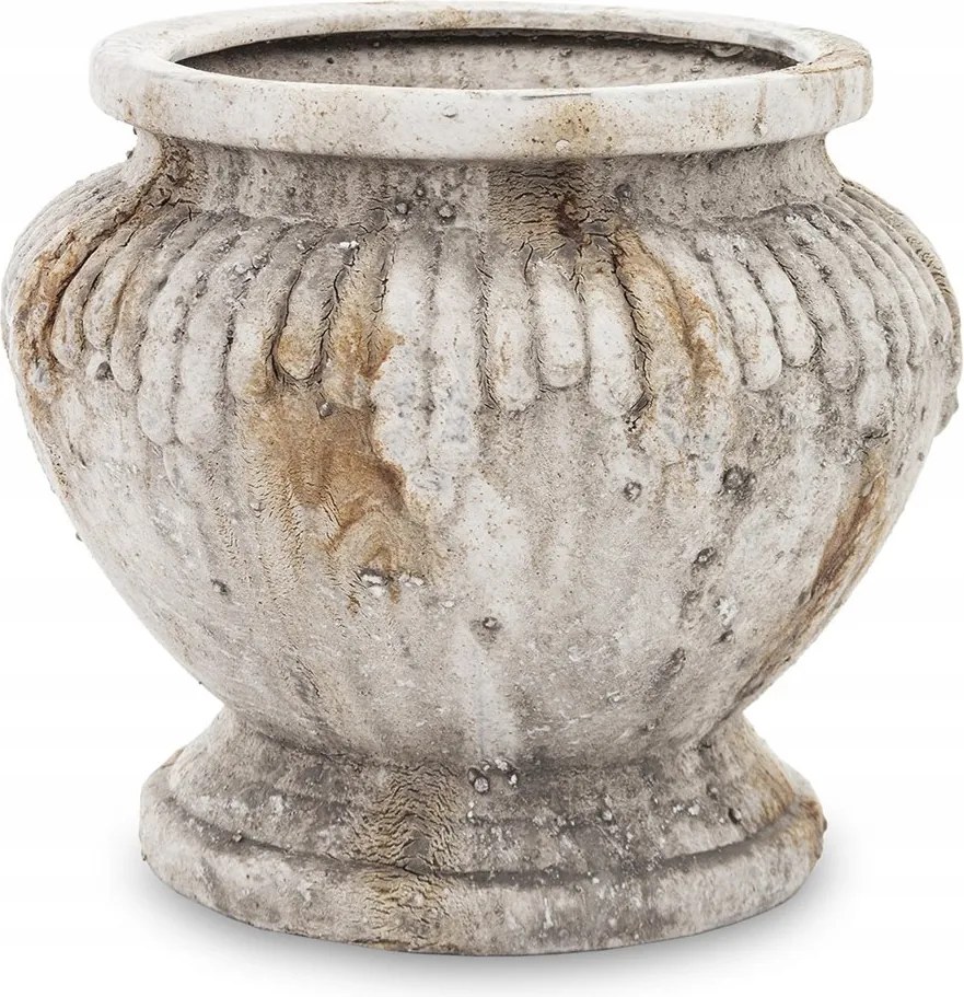 Terrakotta Virágtartó Szürke Bézs Barna 18x18cm Díszített Matt 20