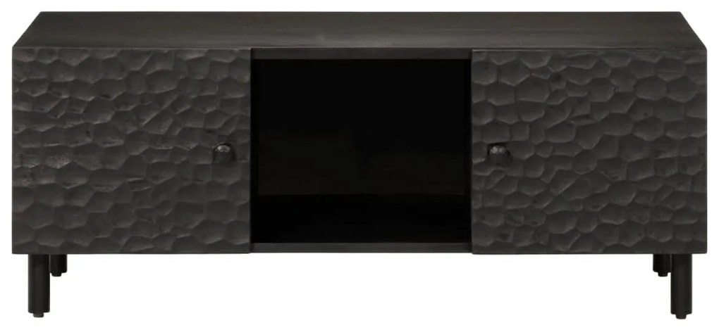 Fekete tömör mangófa dohányzóasztal 100 x 54 x 40 cm