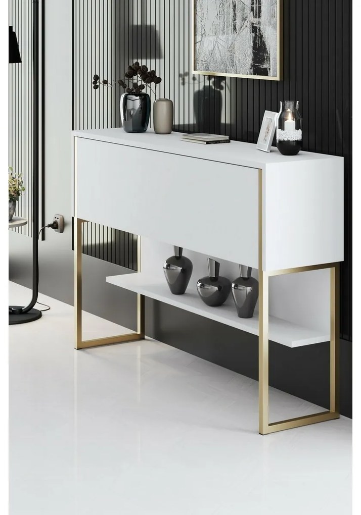 Luxe White and Gold komód