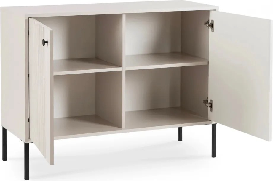 Kétajtós komód 104 cm kasmír színben bordázott fronttal – SOFT