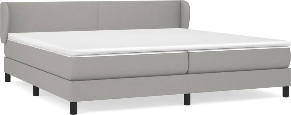 vidaXL világosszürke szövet rugós ágy matraccal 200 x 200 cm