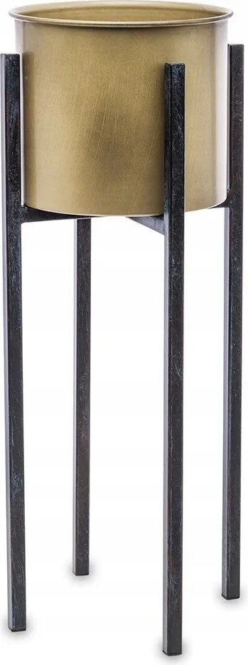 Virágtartó Fém Fedél Fekete-arany 50cm Lábtartóval