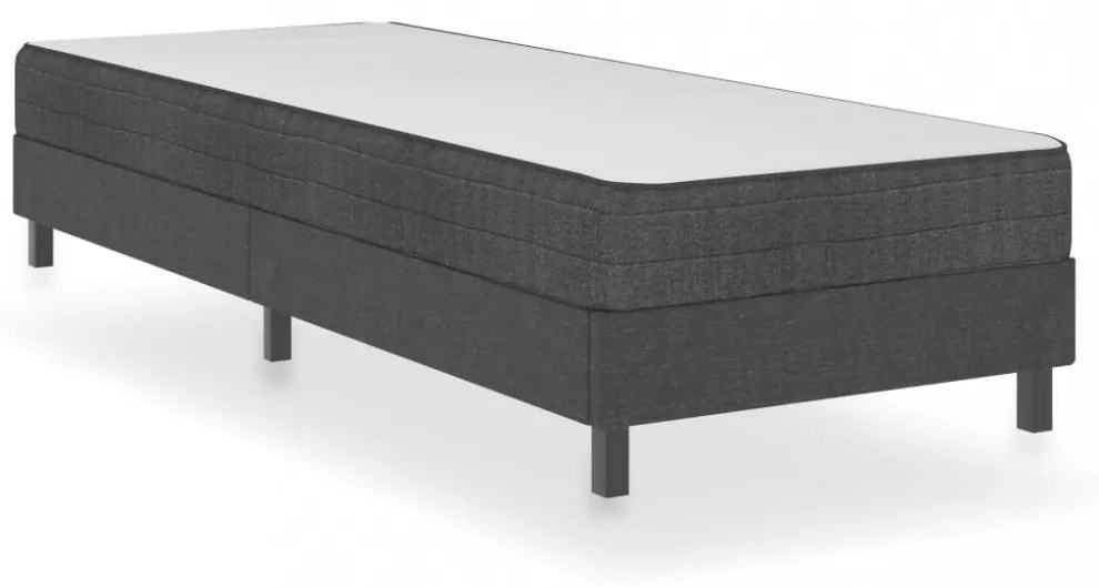 sötétszürke rugós szövetágy 90 x 200 cm